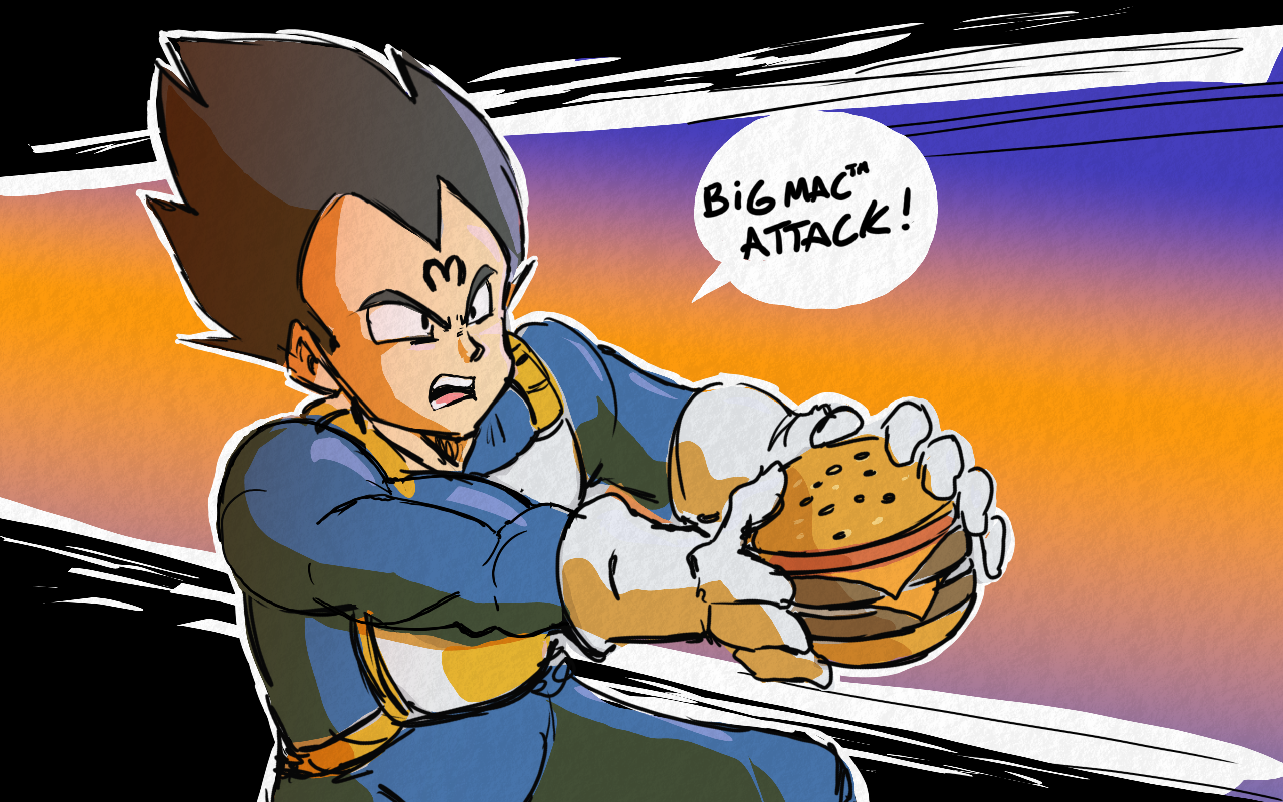 fan art de végéta de dragonball robottopunch